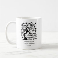 Modern Black White Family Reunion Quote Tree