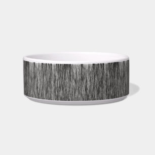 Modern black white fibres lines pattern ceramic bowl