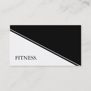 Modern Black & White Fitness Business Card
