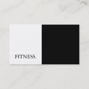 Modern Black & White Fitness Business Card
