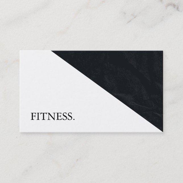 Modern Black & White Fitness Business Card (Front)