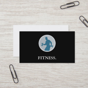 Modern Black & White Fitness Business Card