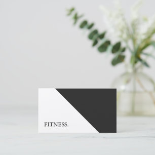 Modern Black & White Fitness Business Card