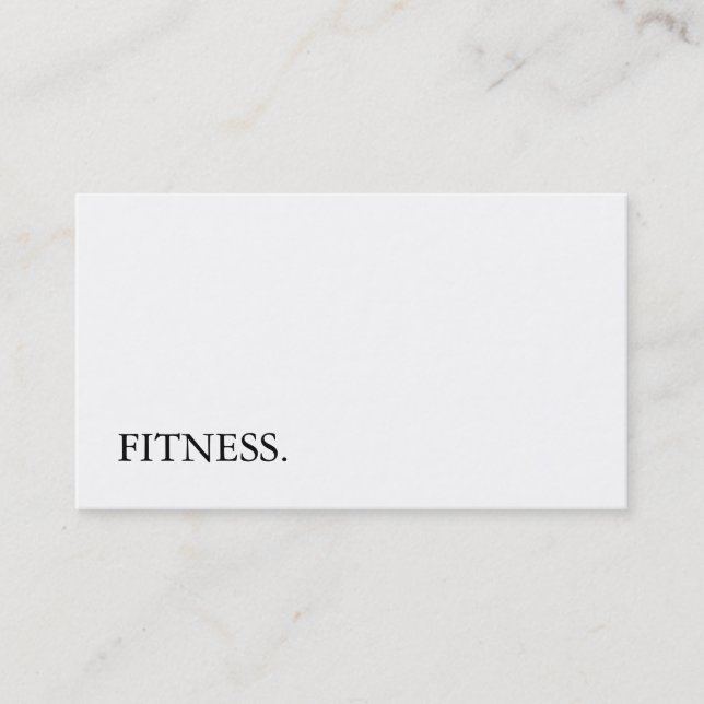 Modern Black & White Fitness Business Card (Front)