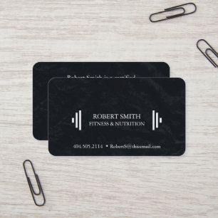 Modern Black & White Fitness Trainer Coach Chic  Business Card