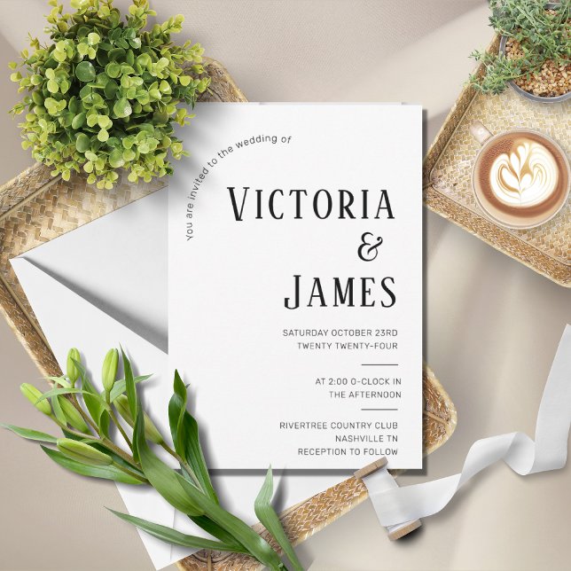 Modern Black & White Formal Wedding Invitation (Creator Uploaded)