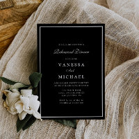 modern black white frame rehearsal dinner