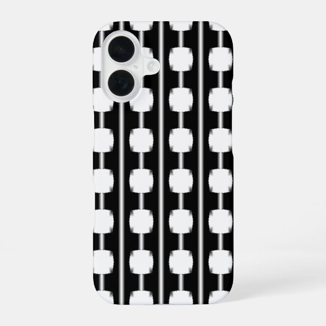 Modern Black & White Geometric Grid iPhone Case (Back)
