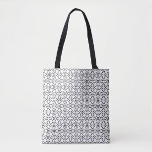 Modern Black & White Geometric Triangle Pattern Tote Bag