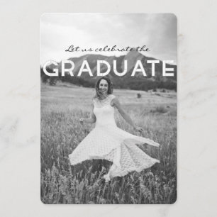 Modern Black & White Graduation Party Invite