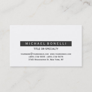 Modern Black White Grey Consultant Business Card