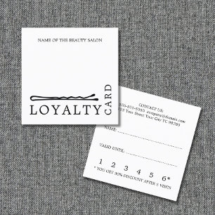 Modern Black White Hair Pins Salon Loyalty Card