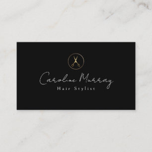 Modern black white Hairstylist Appointment Card