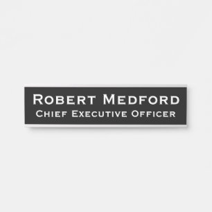 Modern Black & White Hanging Door Sign Name Plate