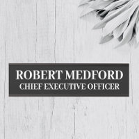 Modern Black & White Hanging Door Sign Name Plate