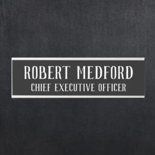 Modern Black & White Hanging Door Sign Name Plate