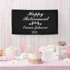 Modern Black & White Happy Retirement Party