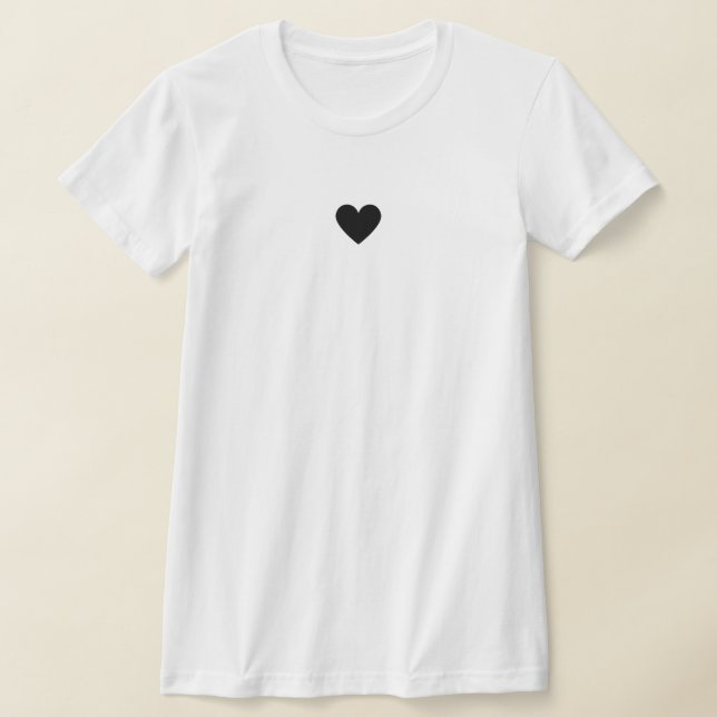 Modern Black White Heart Stylish Chic Love Custom T-Shirt (Laydown)