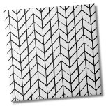 Modern Black White Herringbone Tile<br><div class="desc">A new take on a classic pattern. Use this simple and chic black and white herringbone with stylish 'messy lines' as a backdrop to customise your living space. You can also change out the background colouring to really make it your own look. Plus you can even make the black herringbone...</div>