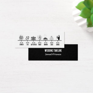 Modern Black & White Icon  Mini Wedding Timeline