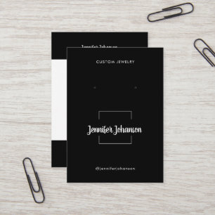 Modern black white jewellery holder earrings qr co business card