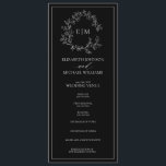Modern Black White Leafy Crest Monogram Wedding Programme<br><div class="desc">We're loving this Modern Black White Leafy Crest Monogram Wedding Program! Simple, elegant, and oh-so-pretty, it features a hand drawn leafy wreath encircling a modern wedding monogram. It is personalised in elegant typography, and accented with hand-lettered calligraphy. Finally, it is trimmed in a delicate frame. To make advanced changes, go...</div>