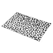 Modern Black White Leopard Animal Print Pattern Placemat (On Table)