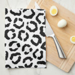 Modern Black White Leopard Animal Print Pattern Tea Towel<br><div class="desc">This modern and stylish animal print pattern is perfect for the trendy and stylish fashionista. It features a hand-drawn black and white leopard cheetah print. It's elegant, chic, simple, and fashionable. ***IMPORTANT DESIGN NOTE: For any custom design request such as matching product requests, colour changes, placement changes, or any other...</div>