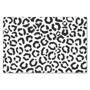 Modern Black White Leopard Animal Print Pattern Tissue Paper