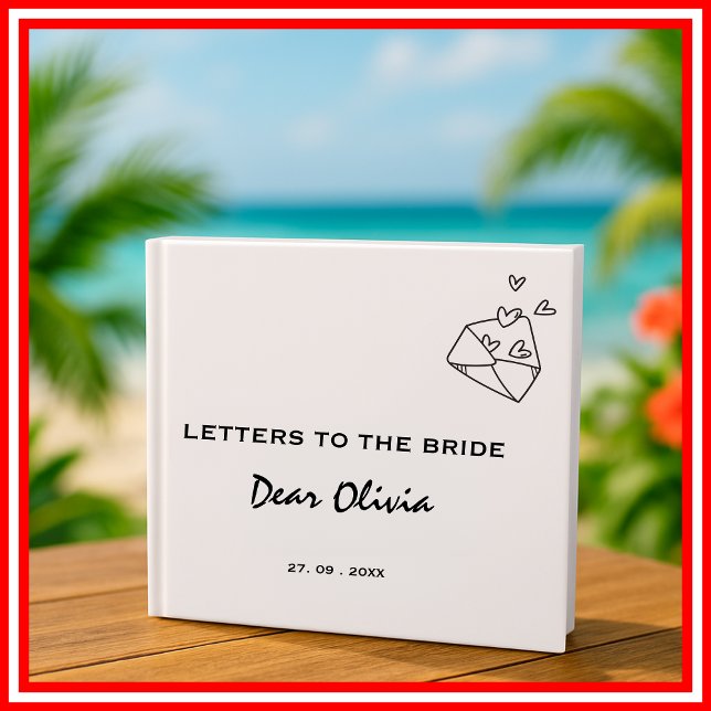 Modern Black & White Letters To The Bride Wedding  Guest Book (Creator Uploaded)