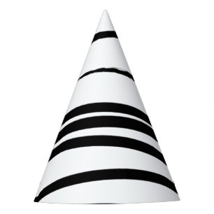 Modern Black & White Lines Abstract Art  Party Hat