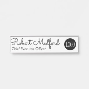 Modern Black & White Logo Door Sign Name Plate