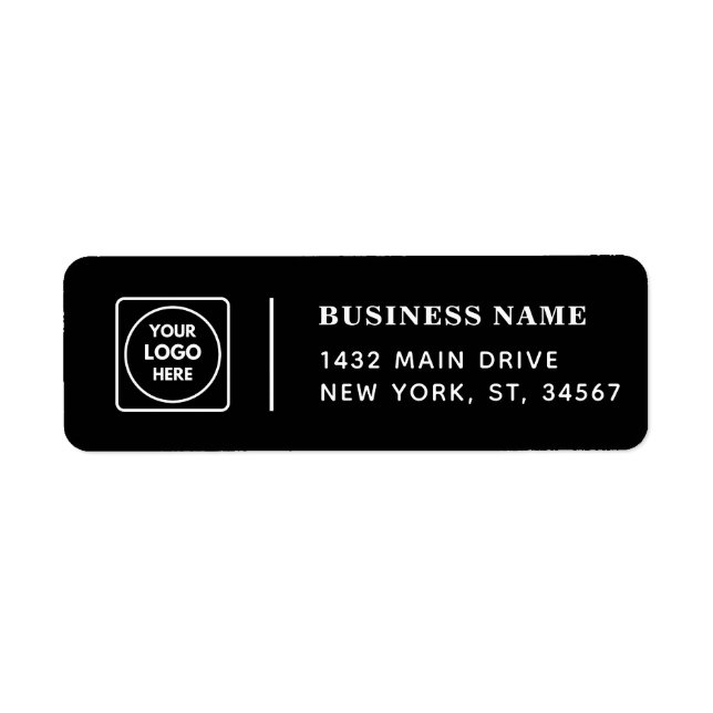 Modern Black White Logo Professional Brand Label (Front)