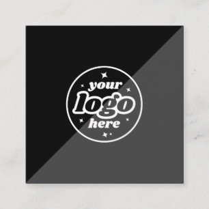 Modern Black White Logo Square Business Card