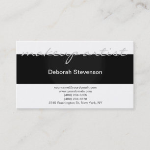 Modern Black White Make-up Artist Business Card