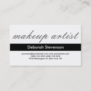 Modern Black White Makeup Artist Business Card