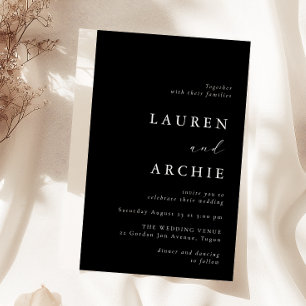 Modern Black & White Minimal Wedding Invitation
