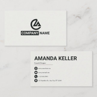 Modern Black & White Minimalist Business Card