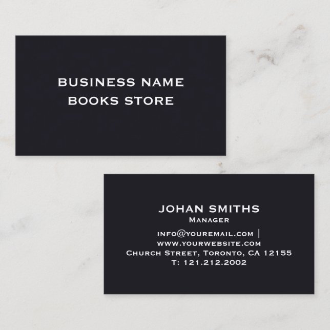 Modern Black & White Minimalist Business Card  (Front/Back)