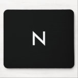 Modern Black White Minimalist Monogram Initial Mouse Pad<br><div class="desc">Add a personalised touch to your workspace with this striking mouse mat, featuring a monogram initial in white on a sleek black background. The minimalist design creates a bold aesthetic, while the mouse pad is both stylish and functional. The monochrome black and white and simple sans serif letter add contemporary...</div>