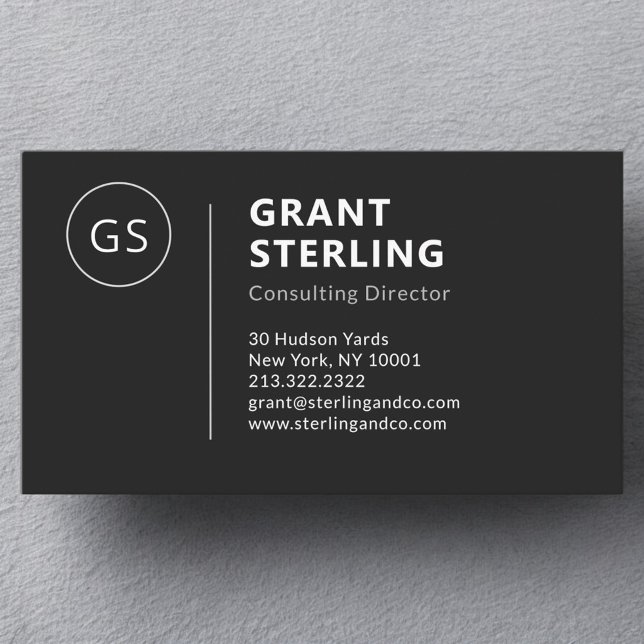 Modern Black White Minimalist Professional  Business Card (Creator Uploaded)