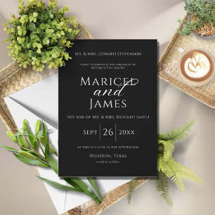Modern Black & White Minimalist Wedding Invitation