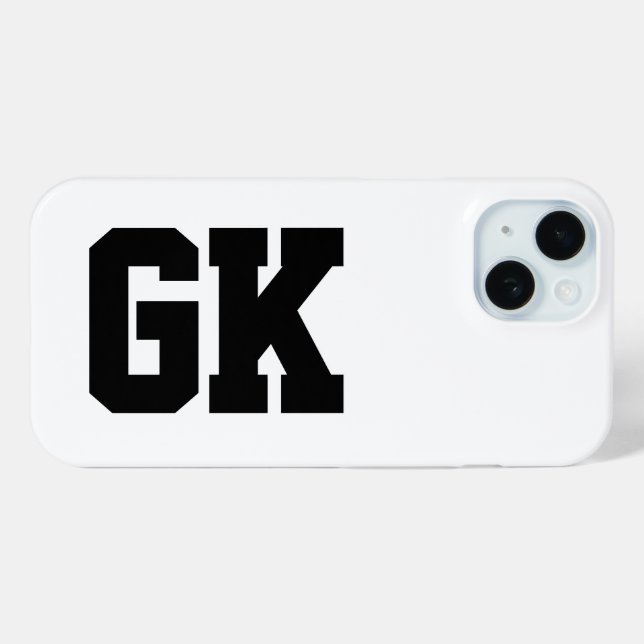Modern Black White Monogram Initials Case-Mate iPhone Case (Back (Horizontal))