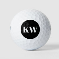 Modern Black White Monogram Initials Personalised
