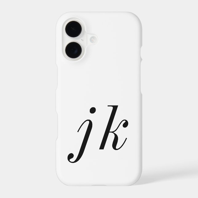 Modern Black White Monogram Name (Back)