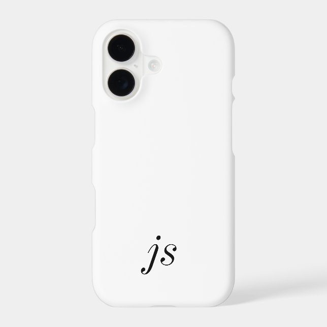 Modern Black White Monogram Name (Back)