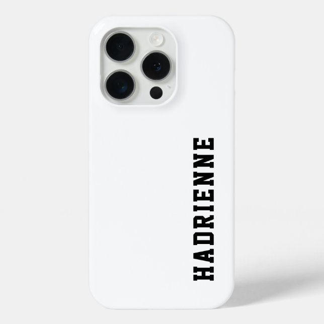 Modern Black White Monogram Name Case-Mate iPhone Case (Back)