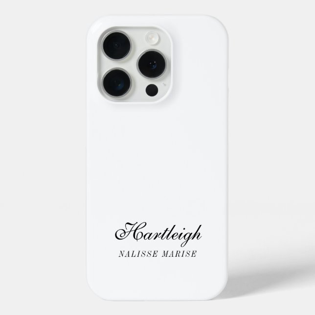 Modern Black White Monogram Name Case-Mate iPhone Case (Back)