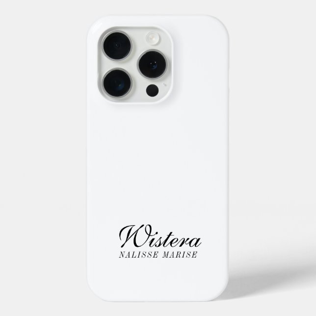 Modern Black White Monogram Name Case-Mate iPhone Case (Back)