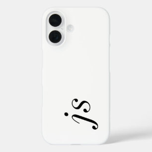 Modern Black White Monogram Name iPhone 16 Case